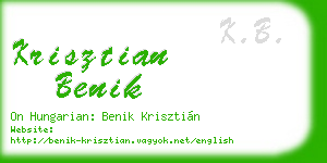 krisztian benik business card